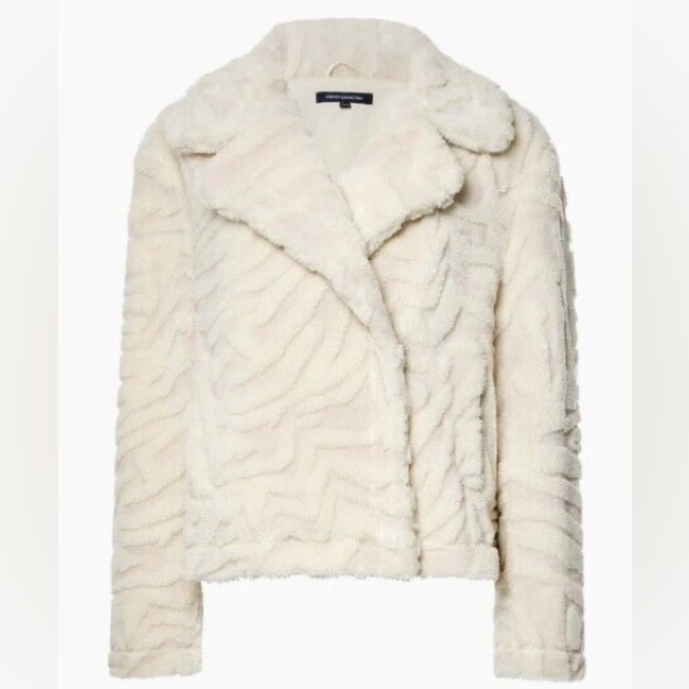 French Connection Bobby Borg Cropped Faux Shearling Jacket